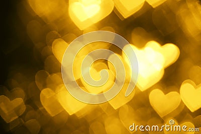 Yellow heart shape holiday background Stock Photo