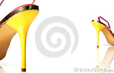 Yellow heels separated Stock Photo