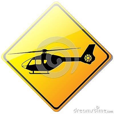 Yellow helicopter or helipad sign Vector Illustration