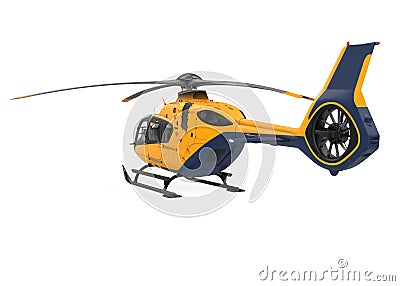Yellow Helicopter Isolated Stock Photo