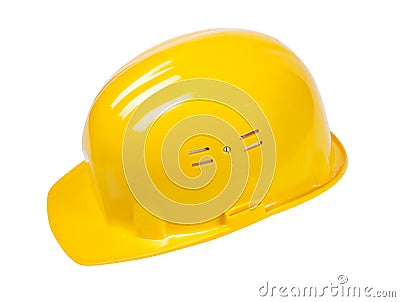 Yellow helmet isolated Stock Photo