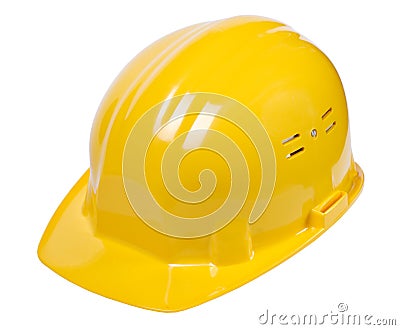 Yellow helmet isolated Stock Photo