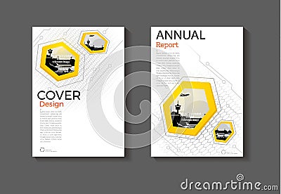 Yellow hexagon Technology background modern cover design modern Vector Illustration
