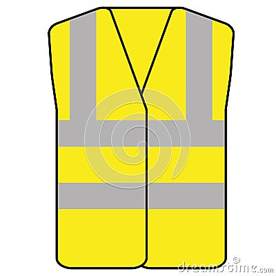 Yellow hi vis safety vest icon Vector Illustration