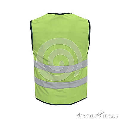 Yellow High Visibility Safety Jacket. Isolated 3D Illustration On White Background Stock Photo