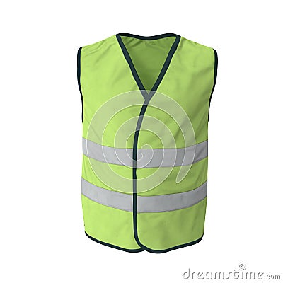 Yellow High Visibility Safety Jacket. Isolated 3D Illustration On White Background Stock Photo