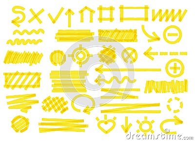 Yellow highlight details Vector Illustration