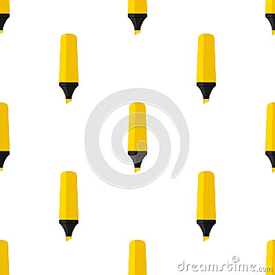 Yellow Highlighter Pen Seamless Pattern Vector Illustration