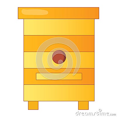 Yellow hive. Apiary for bees. House for bees. Vector Illustration