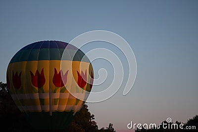 Yellow hot air balloon Stock Photo