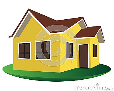 Yellow House Vector Illustration