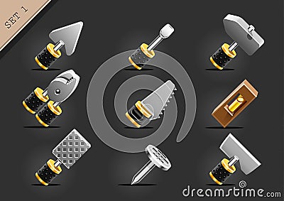 Yellow household tools Vector Illustration