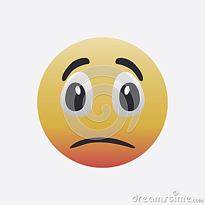 Yellow Hurt face with sad, angry mood, eps file sad mode Vector Illustration