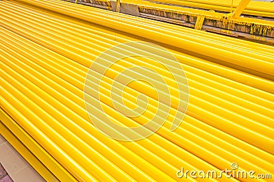 Yellow iron pipe Stock Photo