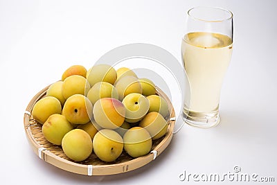Yellow japanese apricot fruit Stock Photo