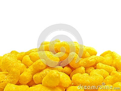 Yellow junkfood on white Stock Photo