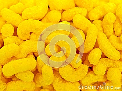 Yellow junkfood on white Stock Photo