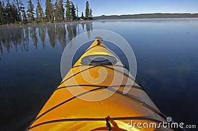 Yellow kayak Stock Photo