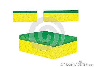 Yellow kitchen sponge Vector Illustration