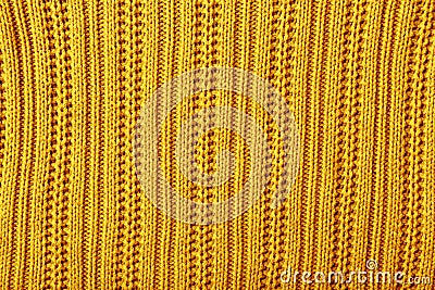 Yellow knit wool fabric Stock Photo