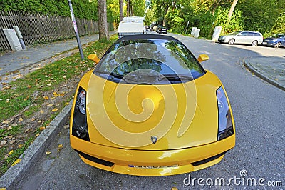 Yellow Lamborghini Editorial Stock Photo