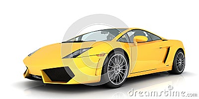 Yellow Lamborghini Stock Photo