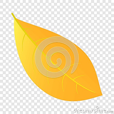 Yellow leaf icon, flat style Vector Illustration