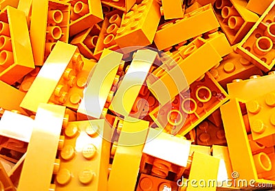 Yellow Lego Bricks Editorial Stock Photo