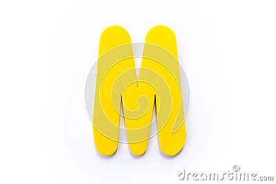 Yellow Letter M Stock Photo