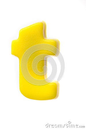 Yellow letter t Stock Photo