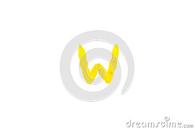 Yellow letter W from sunflower petals fonts, alphabet element, beauty decorative font isolate of a white background Stock Photo