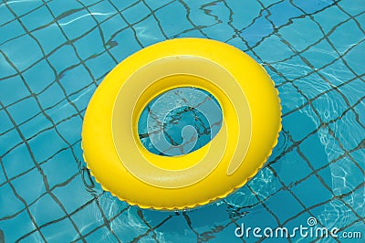 Yellow life buoy Stock Photo