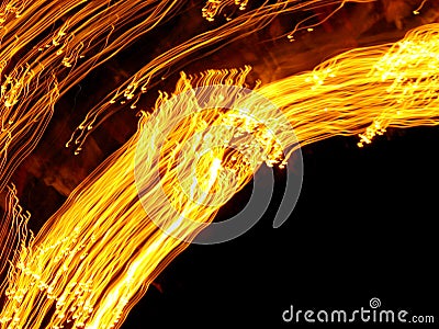 Yellow Light Streaks Stock Photo