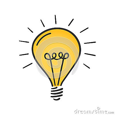 Yellow Lightbulb Vector Illustration