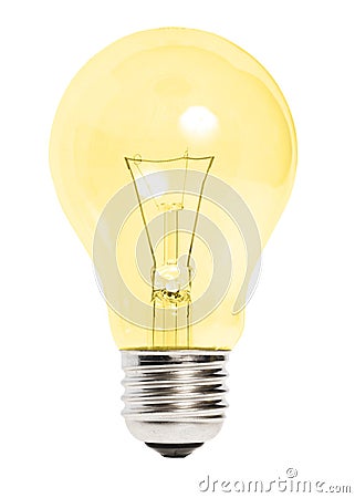 Yellow Lightbulb isolated Stock Photo