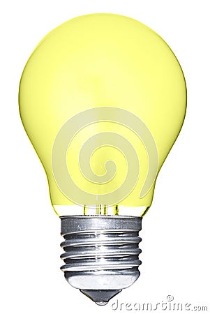 Yellow Lightbulb isolated Stock Photo