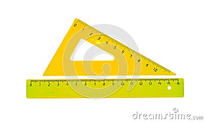 Yellow line and a triangle Stock Photo