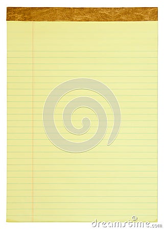 Yellow Lined Legal Pad Stock Photo