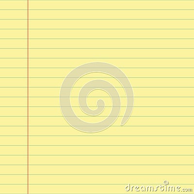 Yellow lined paper Vector Illustration