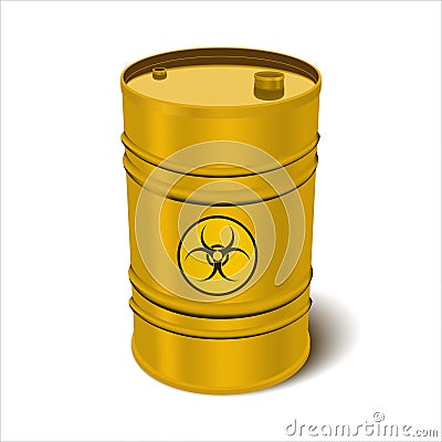 Realistick illustration yellow liquid barrel. Vector Illustration