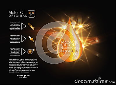 Yellow liquid oil drop. vector illustration. Vector Illustration