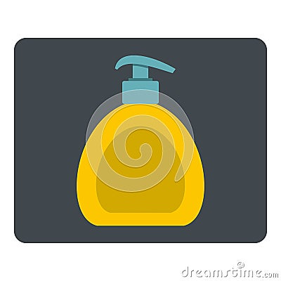 Yellow liquid soap bottle icon Vector Illustration