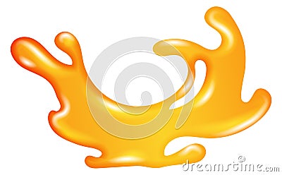 Yellow liquid splash. Sweet golden honey drop Vector Illustration