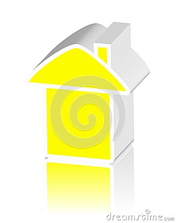 Yellow logo of house Stock Photo