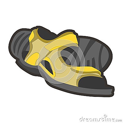 Yellow male sandals Vector Illustration