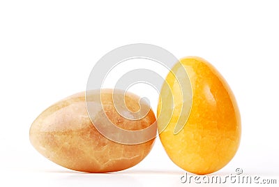 Yellow marble eggs Stock Photo