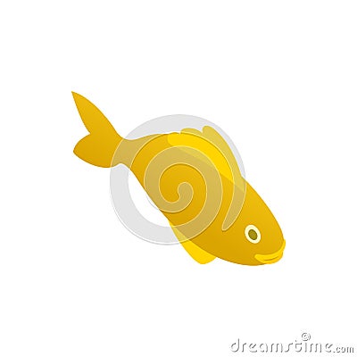Yellow marine fish icon, isometric 3d style Vector Illustration