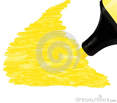 Yellow Marker and background, isolated perspective Stock Photo