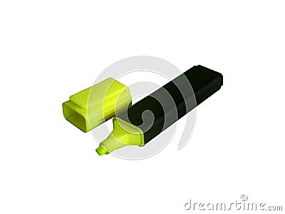 Yellow marker isolated on white Stock Photo