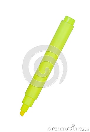 Yellow marker isolated on white background. Stock Photo